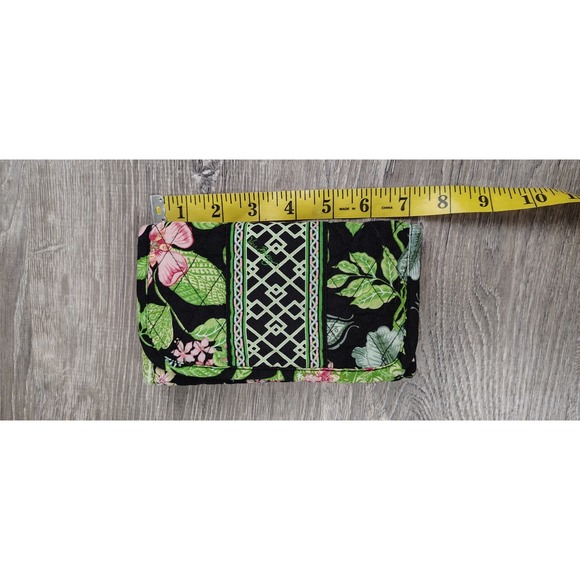 Vera Bradley Wallet‎ Green Black Botanical Tri Fold Clutch Retired Quilted - Picture 7 of 9